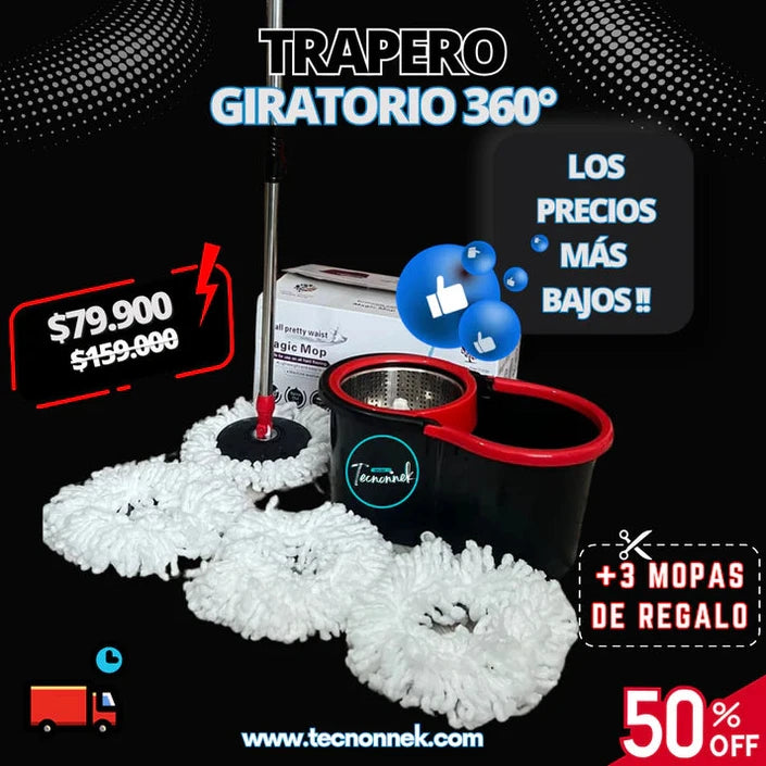 Trapeador Mágico 360° con Balde - Imagen 1